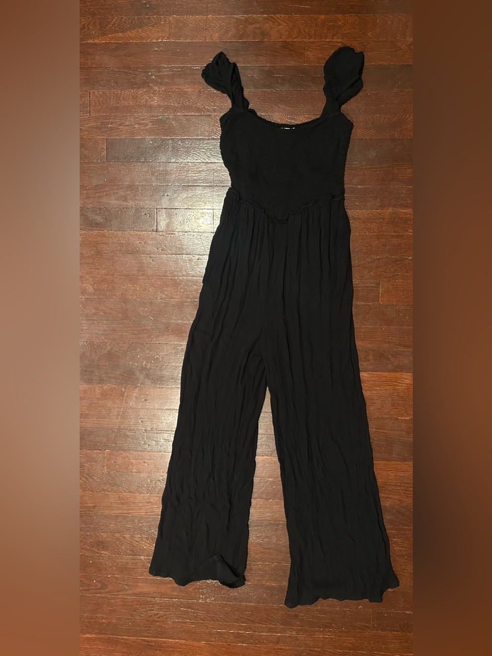Urban Outfitters Black Sleeveless Wide-Leg Jumpsuit